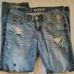 Express Kingston Classic Fit Boot Cut Destroyed Jeans SZ 32 x 32